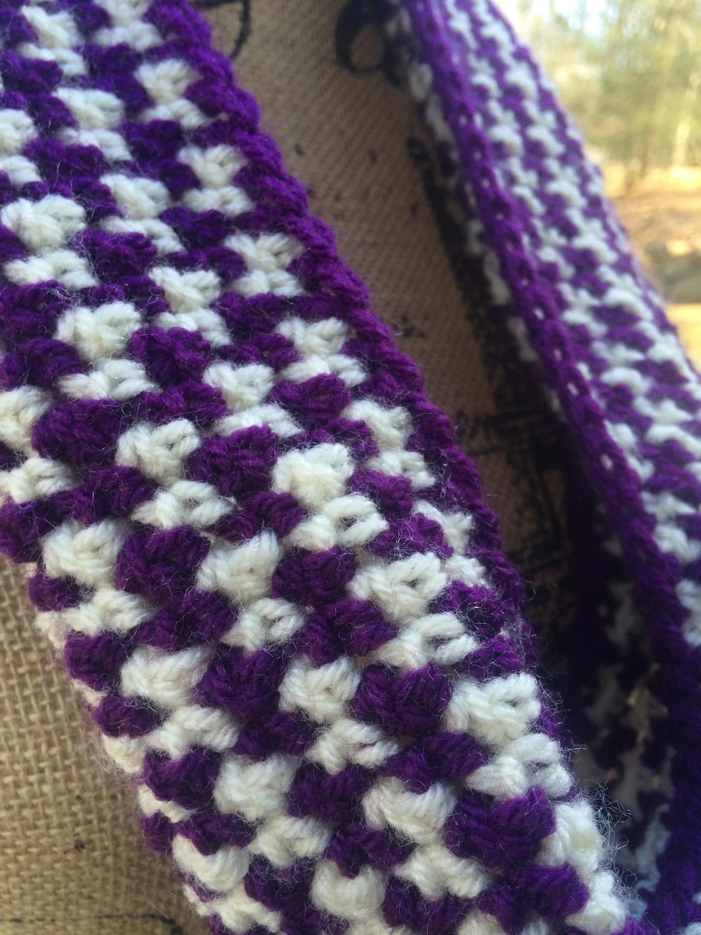 Houndstooth Cowl Infinity Scarf Crochet Pattern